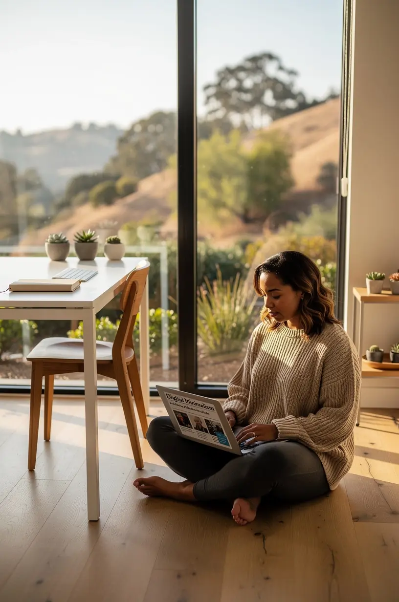 Hands typing on a laptop keyboard with minimal distractions around, emphasizing focused digital use.